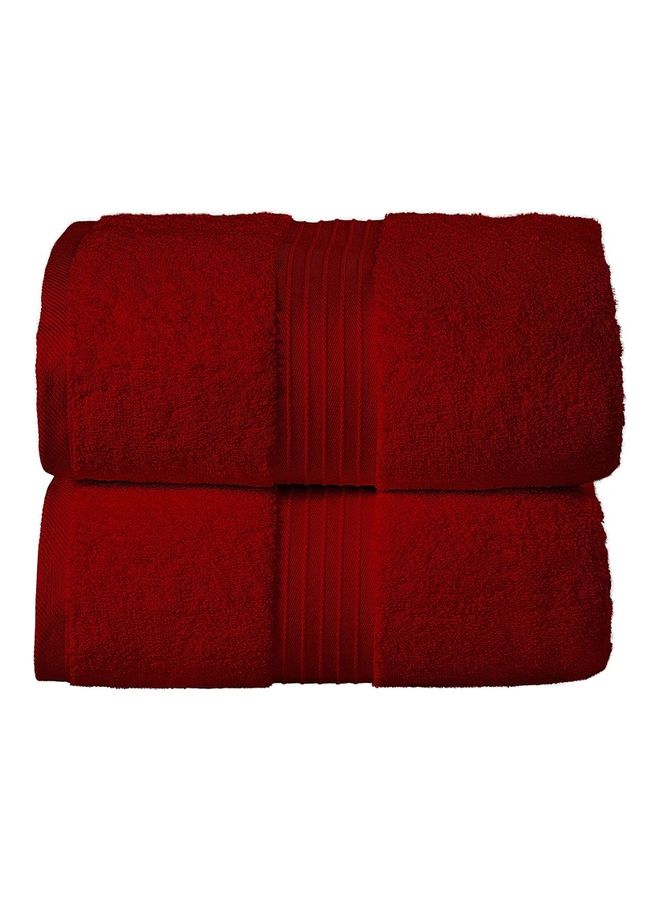Bliss Casa Bliss Casa 2-Piece Bath Sheets, 100% Combed Cotton 550 GSM Superior Quality Towels, Quick Dry Highly Absorbent, Thick, Soft and Hotel Bathroom Towels for Bath and Spa 35x70 inch Burgundy 35x70cm  - Image 1