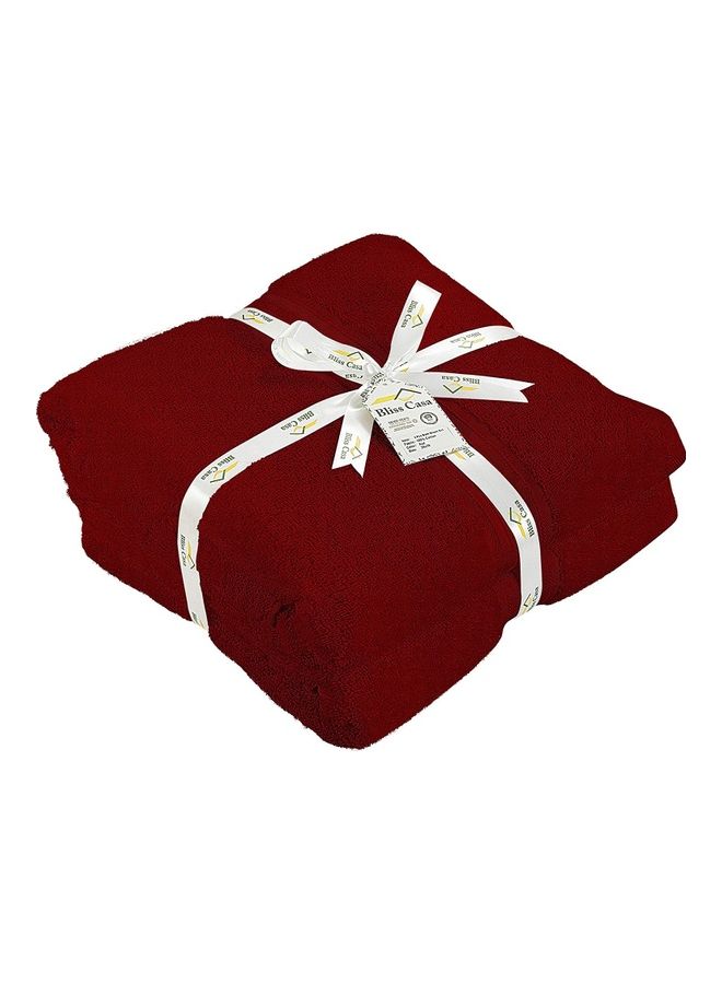 Bliss Casa Bliss Casa 2-Piece Bath Sheets, 100% Combed Cotton 550 GSM Superior Quality Towels, Quick Dry Highly Absorbent, Thick, Soft and Hotel Bathroom Towels for Bath and Spa 35x70 inch Burgundy 35x70cm  - Image 2