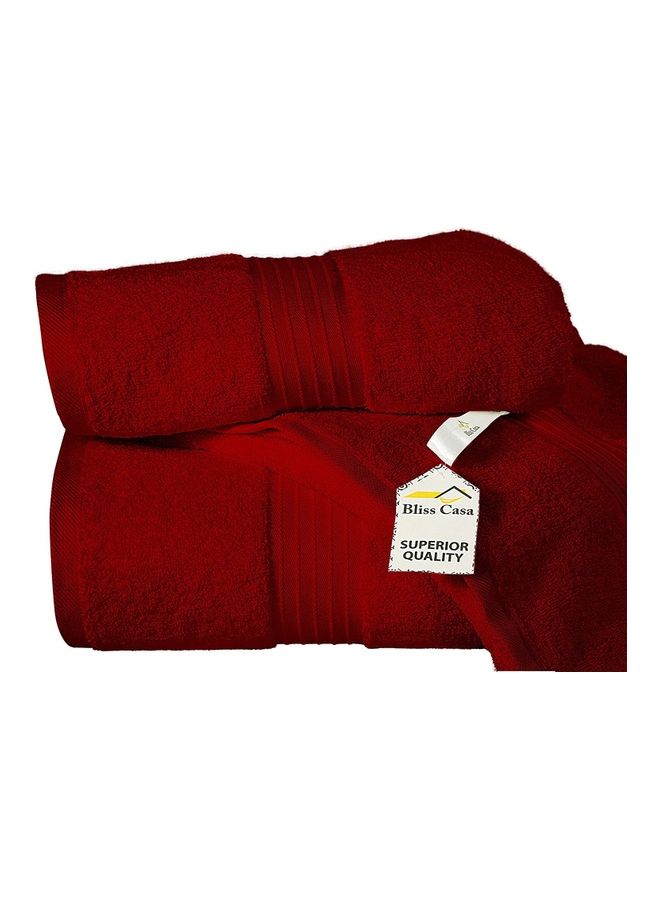 Bliss Casa Bliss Casa 2-Piece Bath Sheets, 100% Combed Cotton 550 GSM Superior Quality Towels, Quick Dry Highly Absorbent, Thick, Soft and Hotel Bathroom Towels for Bath and Spa 35x70 inch Burgundy 35x70cm  - Image 4