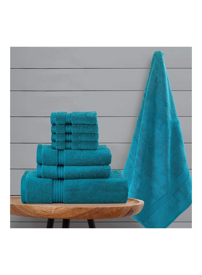 Bliss Casa - Bliss Casa 8-Piece Towel Set, 100% Combed Cotton 550 GSM Superior Quality, Quick Dry Highly Absorbent Thick Bathroom Soft Hotel Towels for Bath And Spa, Towel Set Includes 2 Bath Towels (70x140 cm), 2 Hand Towels (40x70 cm), 4 Washcloths (30x30 cm) Blue 70x140cm - Image 1