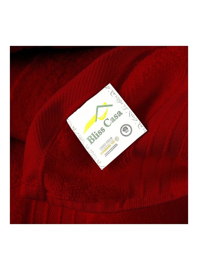 Bliss Casa Bliss Casa 8-Piece Towel Set, 100% Combed Cotton 550 GSM Superior Quality, Quick Dry Highly Absorbent Thick Bathroom Soft Hotel Towels for Bath And Spa, Towel Set Includes 2 Bath Towels (70x140 cm), 2 Hand Towels (40x70 cm), 4 Washcloths (30x30 cm) Burgundy 70x140cm  - Image 4