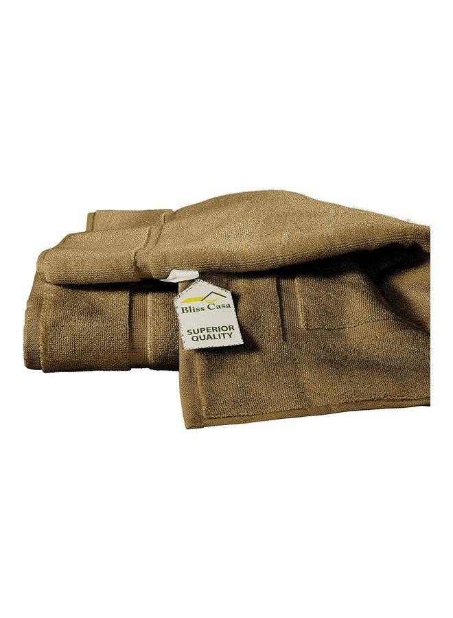 Bliss Casa Pack Of 2 1000 GSM Genuine Ring Spun Cotton Highly Absorbent Cotton Banded Washable Bathroom Floor Towel Bath Mat Set Brown 50x80cm  - Image 3