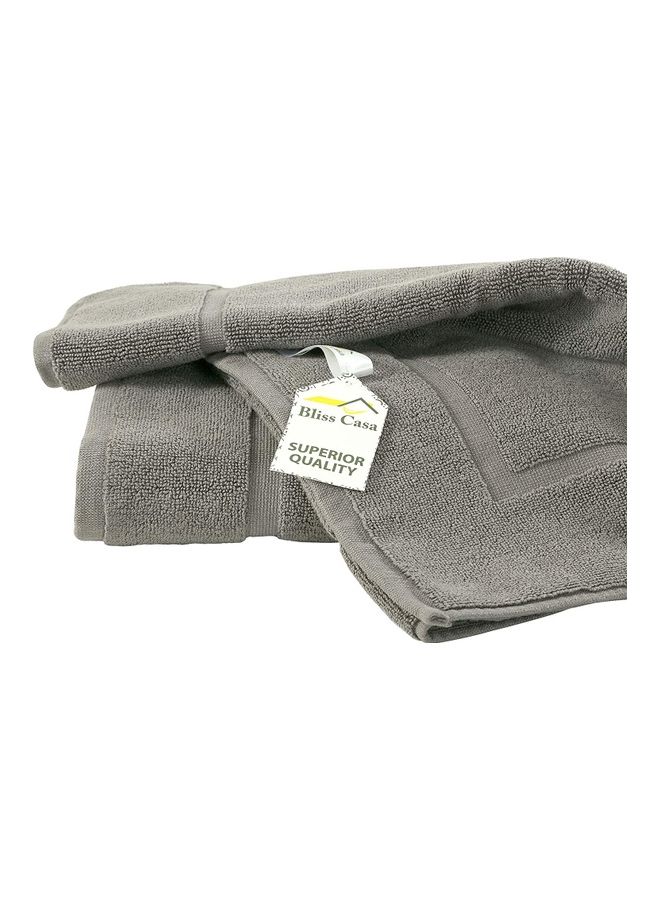 Bliss Casa Pack Of 2 1000 GSM Genuine Ring Spun Cotton Highly Absorbent Cotton Banded Washable Bathroom Floor Towel Bath Mat Set Grey 50x80cm  - Image 3