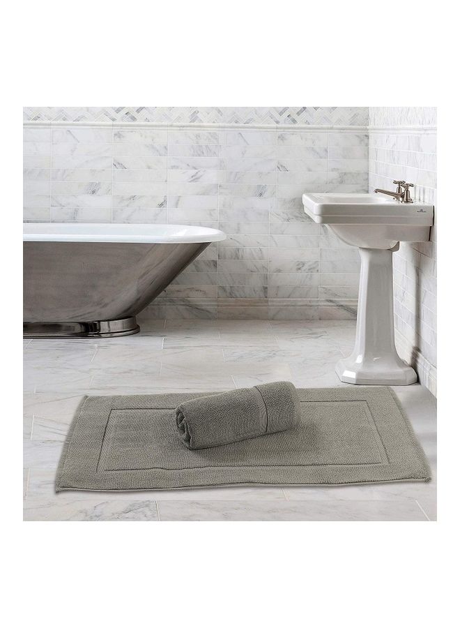 Bliss Casa Pack Of 2 1000 GSM Genuine Ring Spun Cotton Highly Absorbent Cotton Banded Washable Bathroom Floor Towel Bath Mat Set Grey 50x80cm  - Image 4