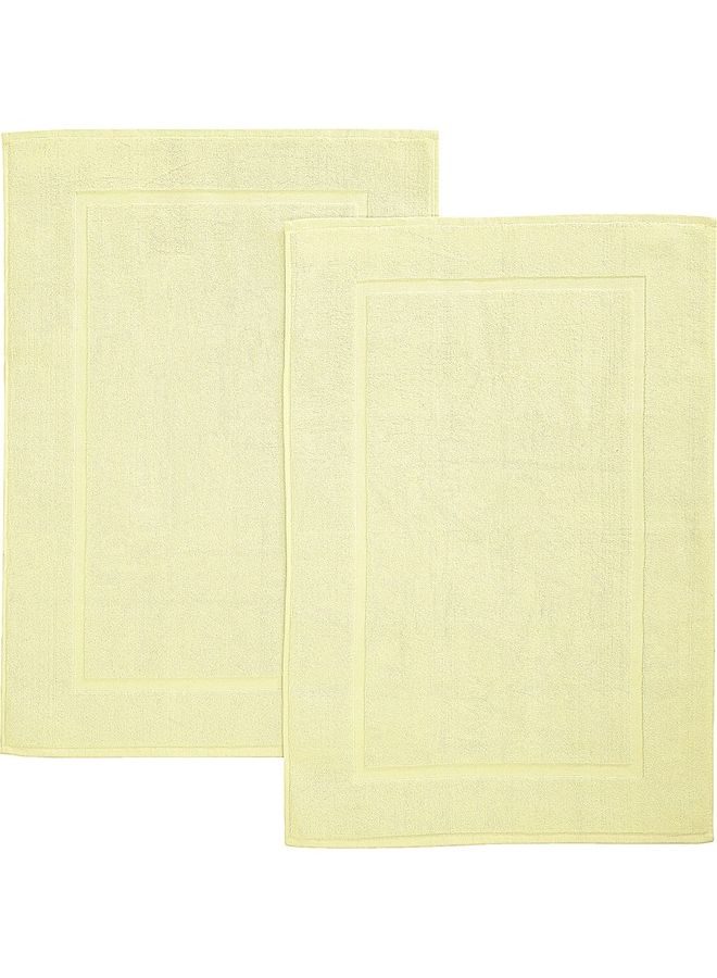 Bliss Casa Pack Of 2 1000 GSM Genuine Ring Spun Cotton Highly Absorbent Cotton Banded Washable Bathroom Floor Towel Bath Mat Set Beige 50x80cm  - Image 1