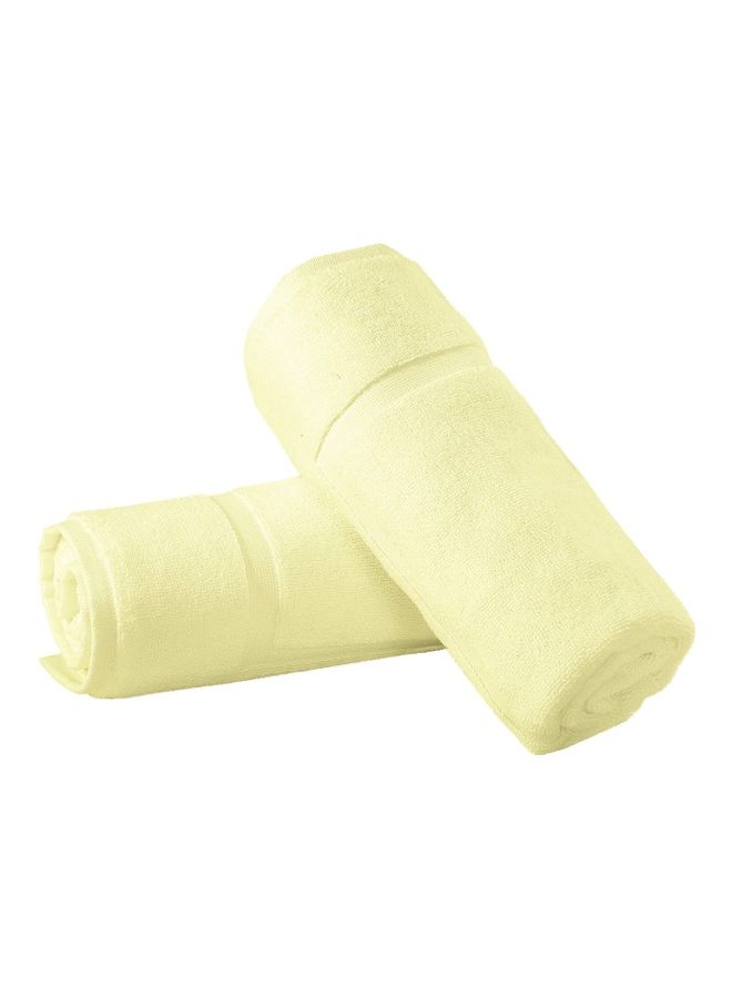 Bliss Casa - Pack Of 2 1000 GSM Genuine Ring Spun Cotton Highly Absorbent Cotton Banded Washable Bathroom Floor Towel Bath Mat Set Beige 50x80cm - Image 1