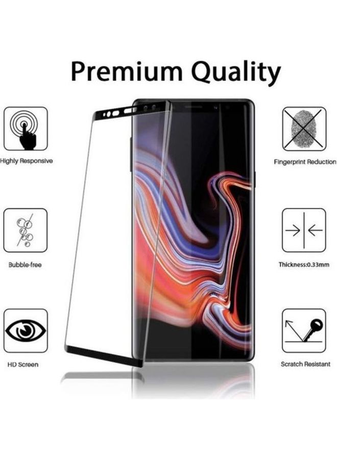 shAyzee Tempered Glass Screen Protector For Samsung Galaxy Note 9 Black/Clear - Image 3