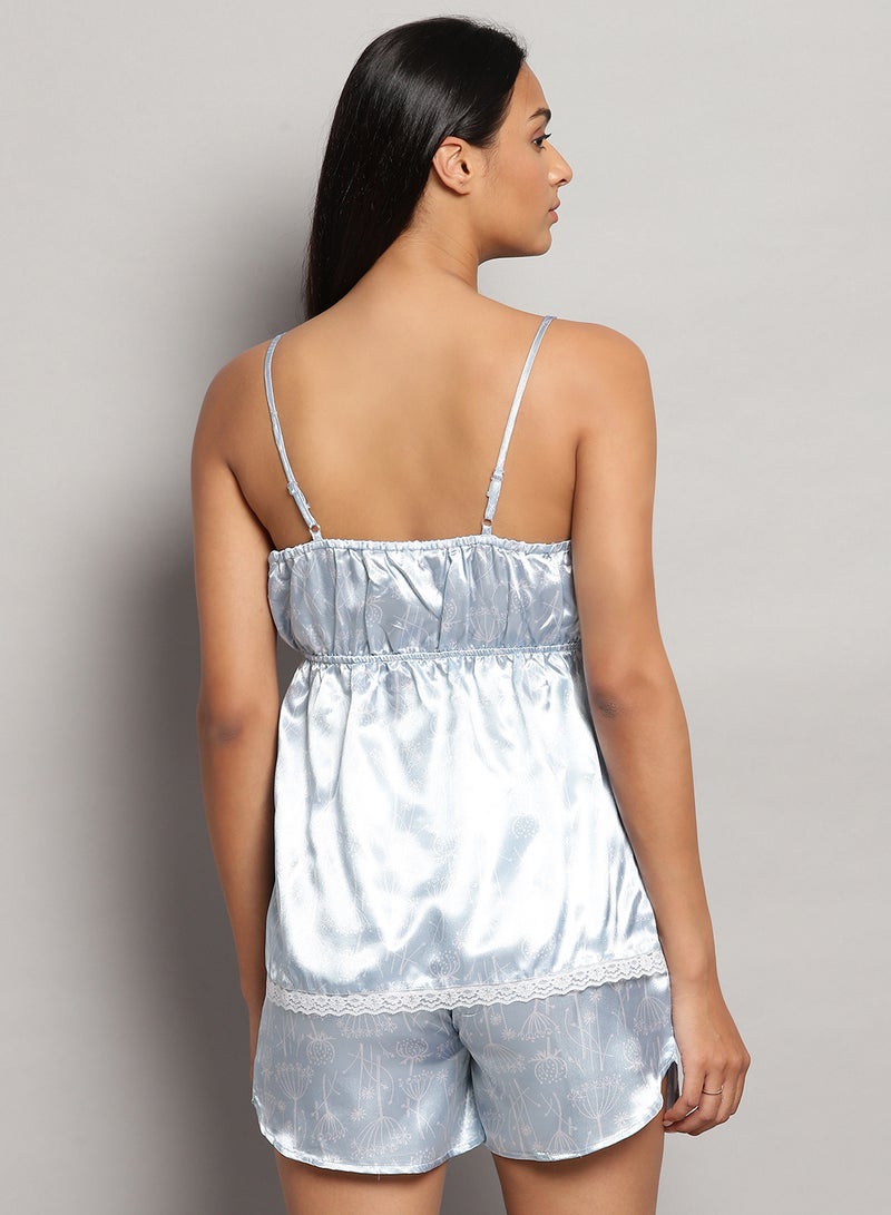 Aila - Casual Teddy Pyjama Set Silver - Image 1