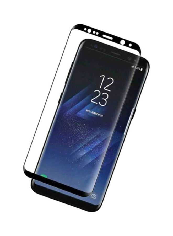 شيزي لاصقة حماية للشاشة من الزجاج المقوى ثلاثية الأبعاد لهاتف سامسونج جالاكسي S8 شفاف/أسود - Image 1