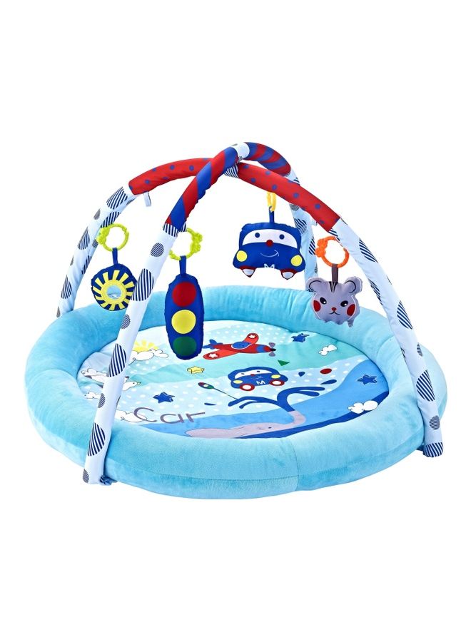 ليتل أنجل بساط لعب للأطفال مع بساط لعب مريح ومستدير الشكل للصالة الرياضية للرضع الأولاد والبنات - لون أزرق - Image 1