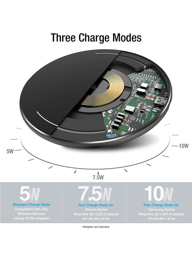 TOZO - W1 Wireless Numerical Control Technology Fast Charging Pad Black - Image 1