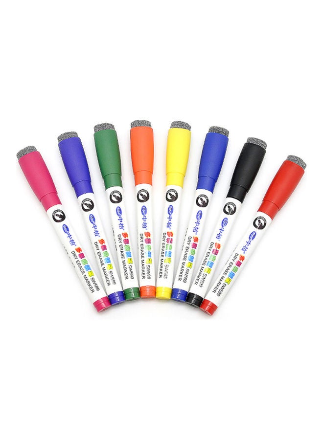 Generic 8-Piece Ease Dry Markers With Eraser Cap Multicolour  - Image 1