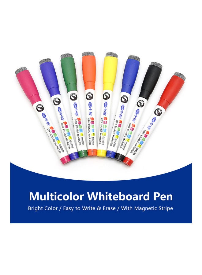 Generic 8-Piece Ease Dry Markers With Eraser Cap Multicolour  - Image 5