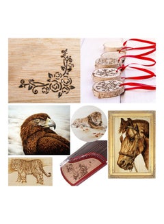 Generic 30-Piece Wood Burning Tip Set With Stencils Gold/Silver/White  - Image 3