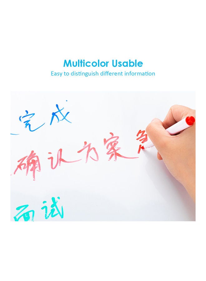 8-Piece Ease Dry Marker White Board Pens With Eraser Cap Multicolour