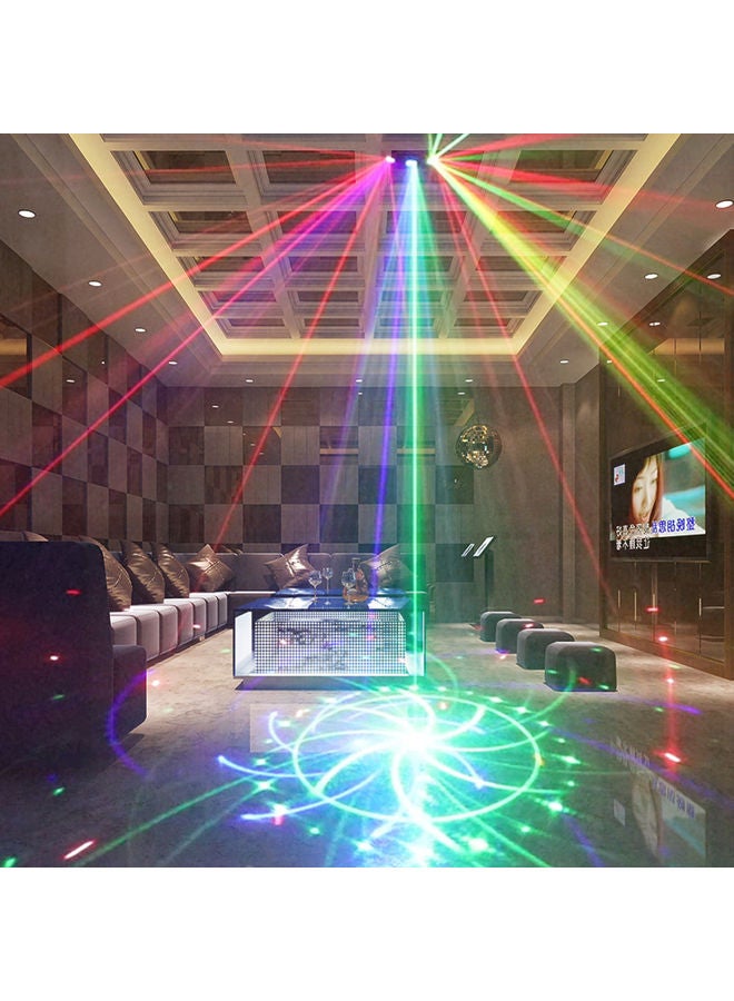 مصباح LED للحفلات يعمل بالليزر ومزود بجهاز تحكم عن بعد يعمل بالصوت أسود  - Image 2