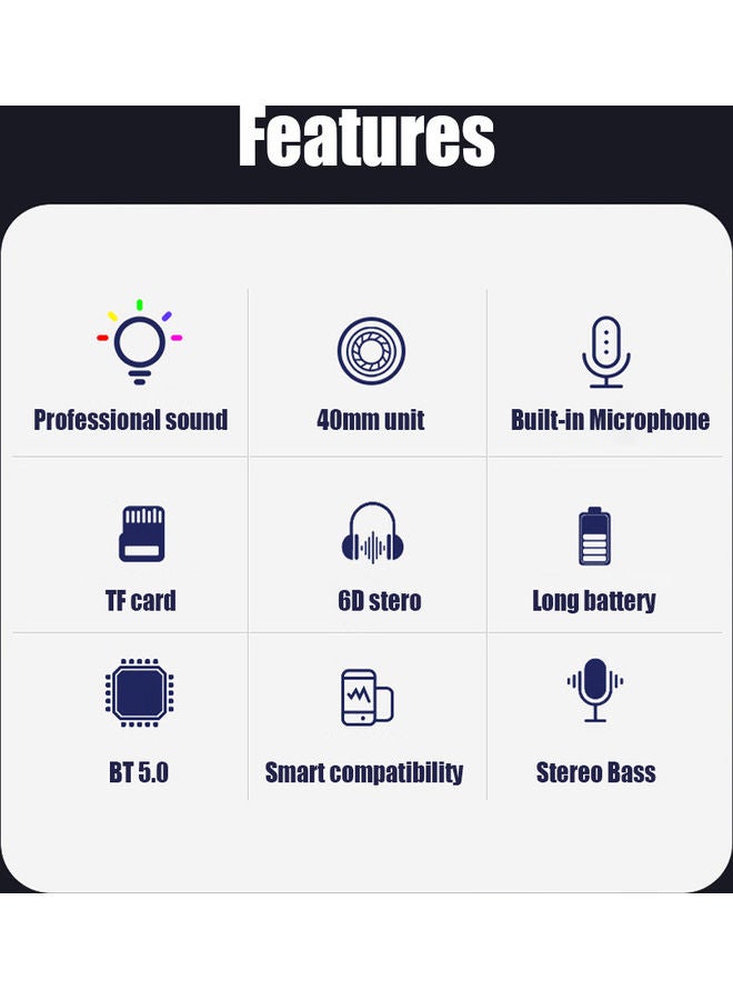 سمّاعة رأس بلوتوث لاسلكية أو سلكية بمنفذ USB-C مع ميكروفون أسود - Image 3