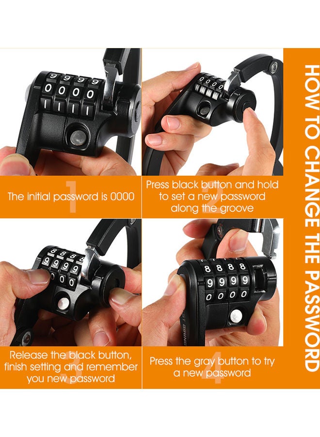 ويست بايكنج قفل دراجة قابل للطي بكلمة مرور - Image 5