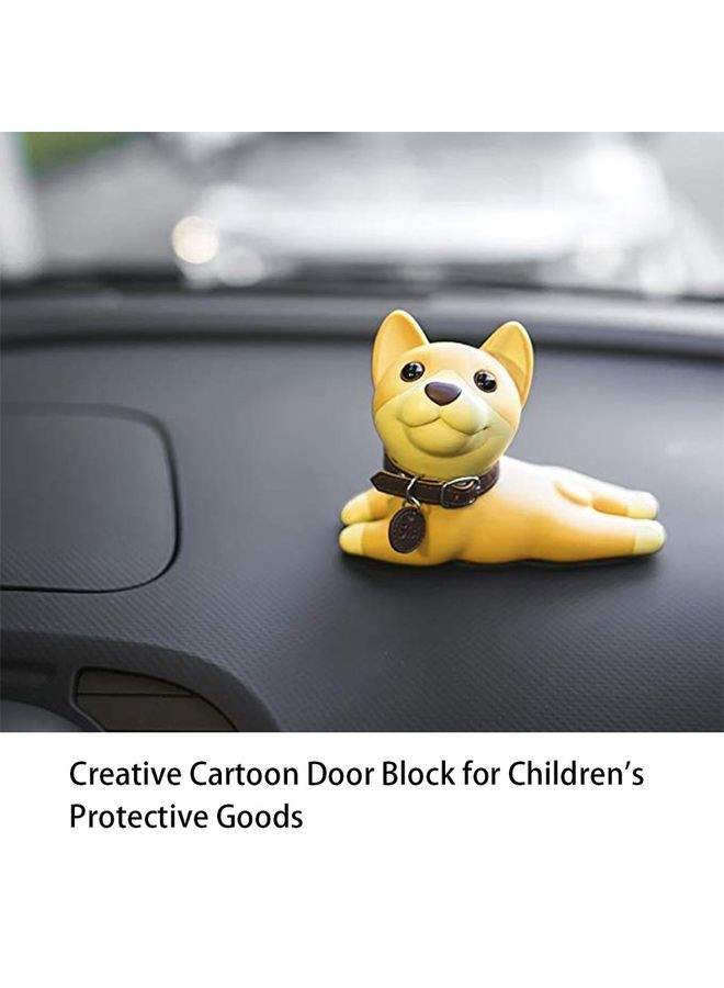Baby Safety Creative Wedge Doorstop Cute Cartoon Dog Door Stopper Baby Protect Khaki 14X4.5X9cm  - Image 4