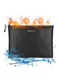 Generic Fireproof Silicone Coated Document Bag With Zipper Closure Black  - Image 1