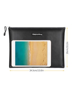 Generic Fireproof Silicone Coated Document Bag With Zipper Closure Black  - Image 3