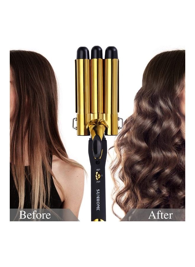 3-Barrel Electric Iron Hair Curler,25mm Golden/Black - v1628618455/N49890526A_4