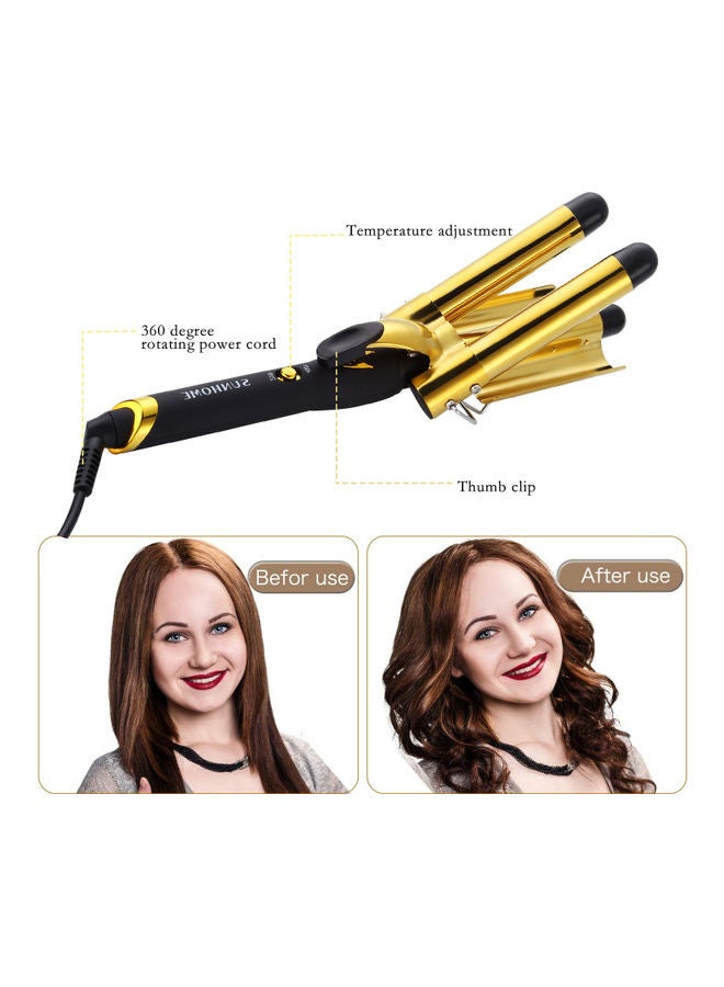 3-Barrel Electric Iron Hair Curler,25mm Golden/Black - v1628618455/N49890526A_5