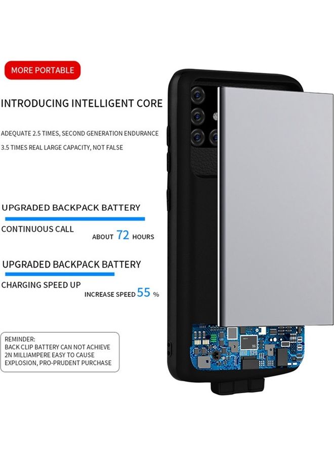 Generic - Newest Slim Battery Wireless Charger Case Power Bank for Samsung A71 Black - Image 1