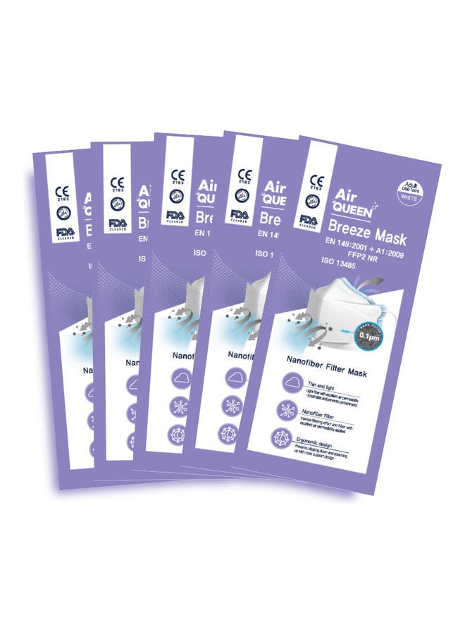 اير كوين مجموعة من 5 أقنعة FFP2 CE كواليفيد كوين نانو مع معقم لليدين - Image 1