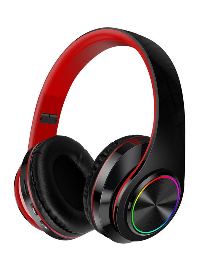 BT Wireless Or Wired USB-C Headphone with MIC Black/Red - Image 1