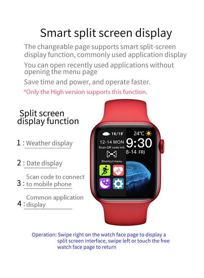 Fitness Tracker Smartwatch Red - Image 2
