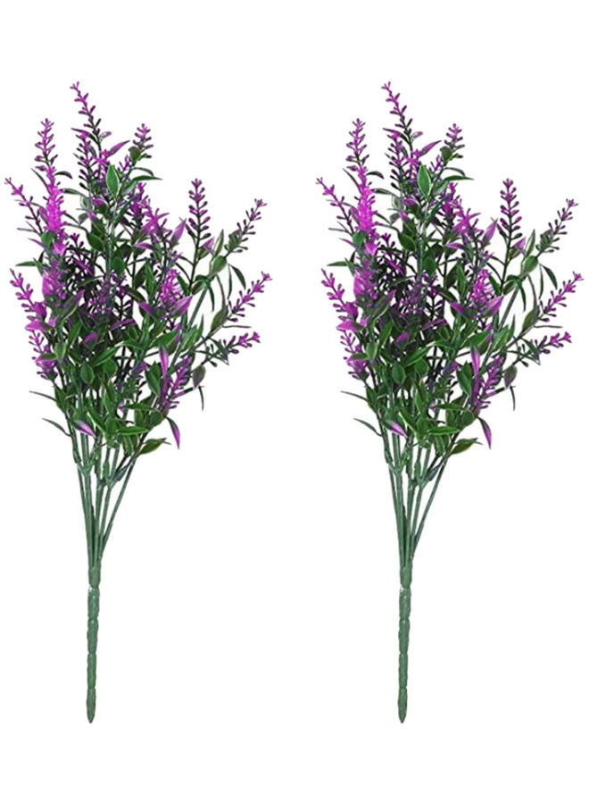 Generic 2-Piece Artificial Flower Set Green/Purple 