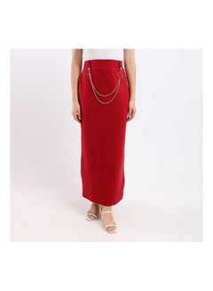 Caesar Plain Basic Maxi Skirt Red  - Image 1