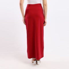Caesar Plain Basic Maxi Skirt Red  - Image 3