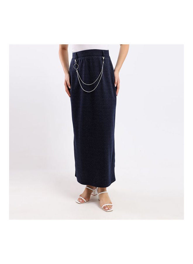 Caesar Plain Basic Maxi Skirt Blue  - Image 1