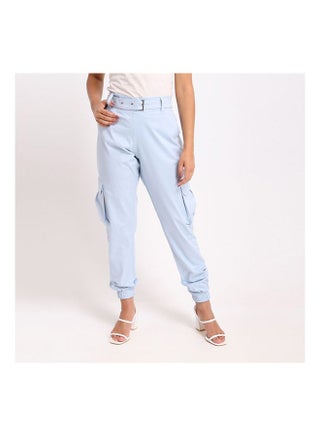 Plain Basic Pants Blue
