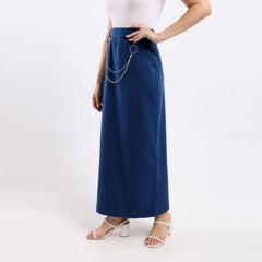 Caesar Plain Basic Maxi Skirt Blue  - Image 2