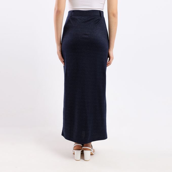 Caesar Plain Basic Maxi Skirt Blue  - Image 3