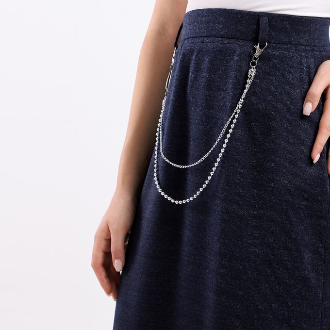 Caesar Plain Basic Maxi Skirt Blue  - Image 4