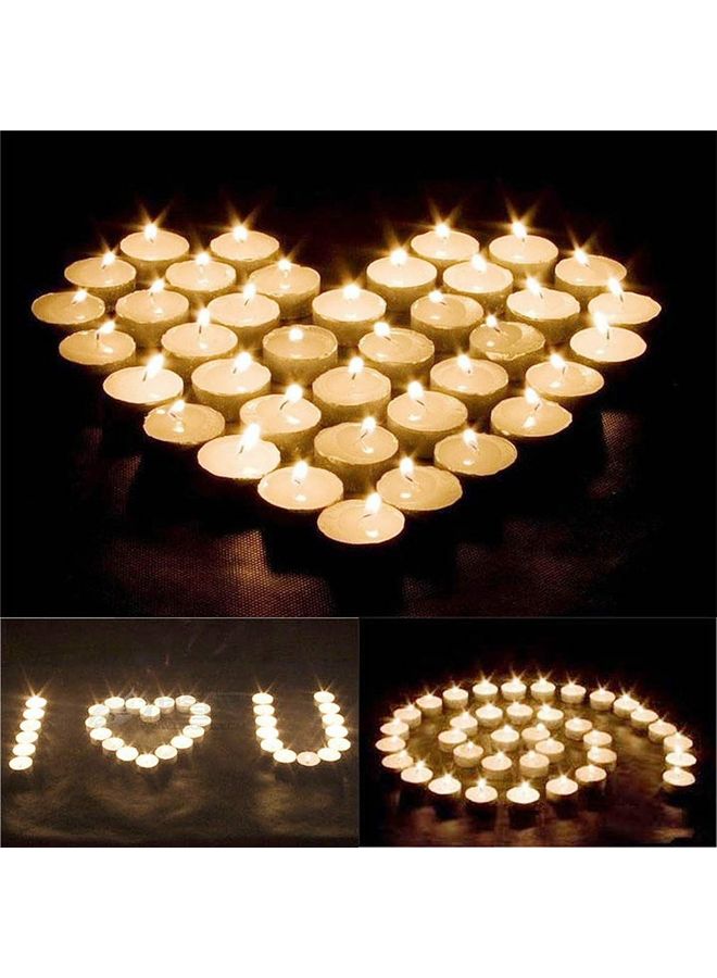 ماركة غير محددة طقم شموع صغيرة سادة غير معطرة مكون من 50 قطعة أبيض/فضي  - Image 3