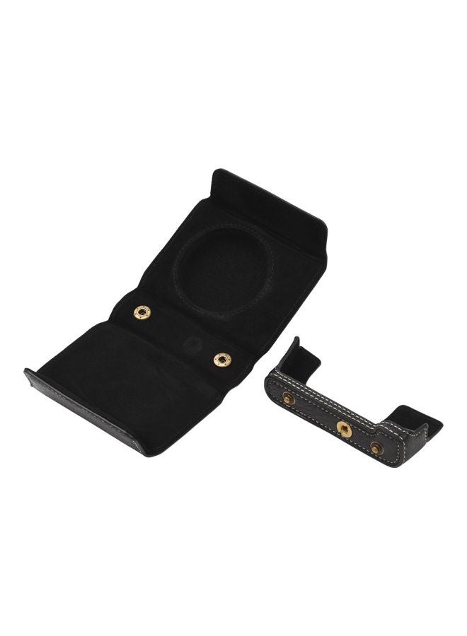ANDOER PU Leather Camera Bag With Shoulder Strap Black  - Image 2
