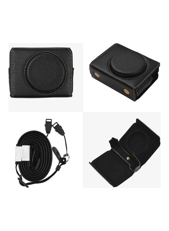 ANDOER PU Leather Camera Bag With Shoulder Strap Black  - Image 5
