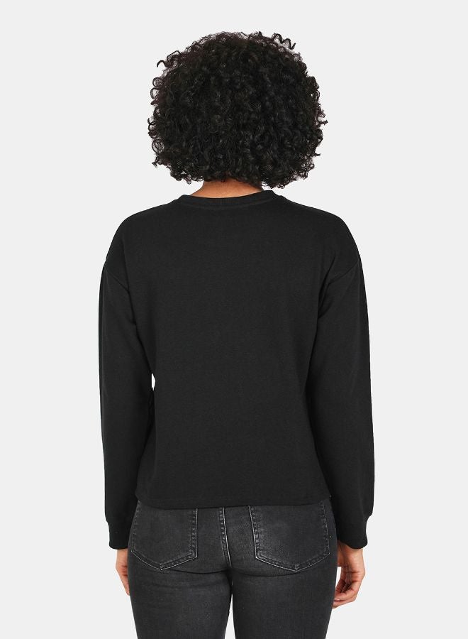 DRIP - Beyond The Forest Print Crop Sweatshirt Black - Image 1