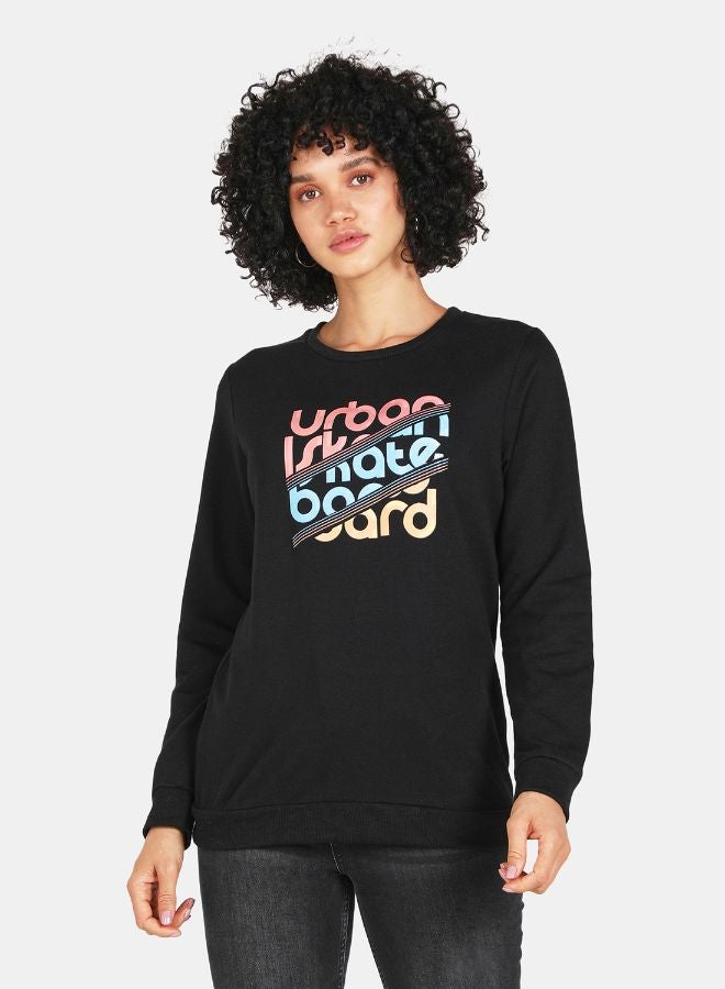 DRIP Printed Casual Pullover Black  - Image 1