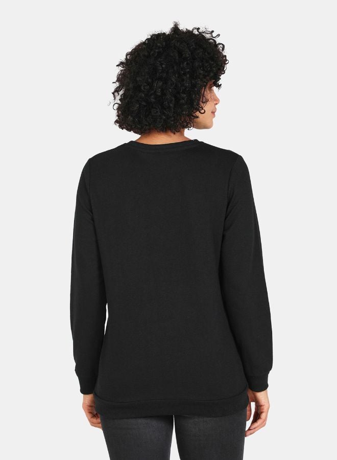 DRIP Printed Casual Pullover Black  - Image 2