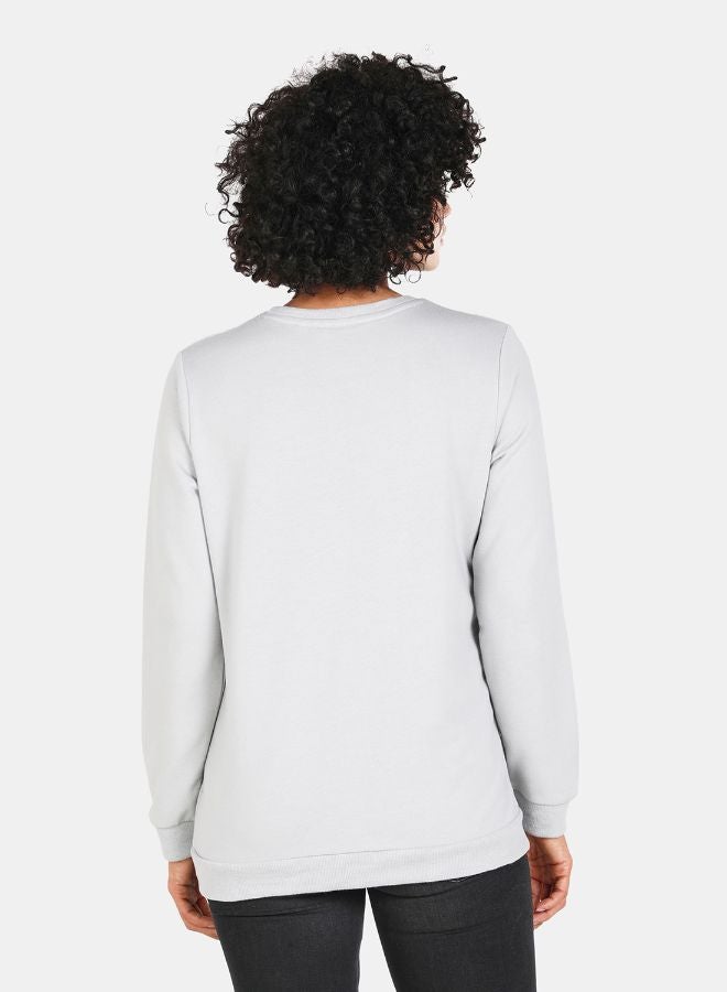 DRIP - Crew Neck Casual Printed Sweatshirt Grey - Image 1