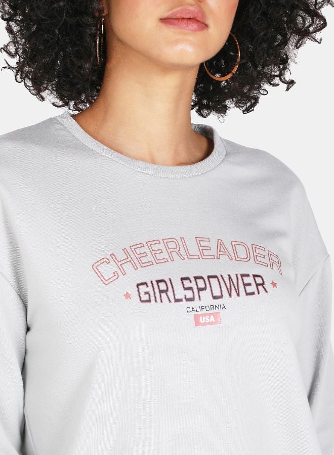 DRIP Printed Casual Pullover Grey  - Image 4