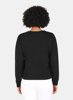 DRIP Easy Livin Print Crop Sweatshirt Black  - Image 2