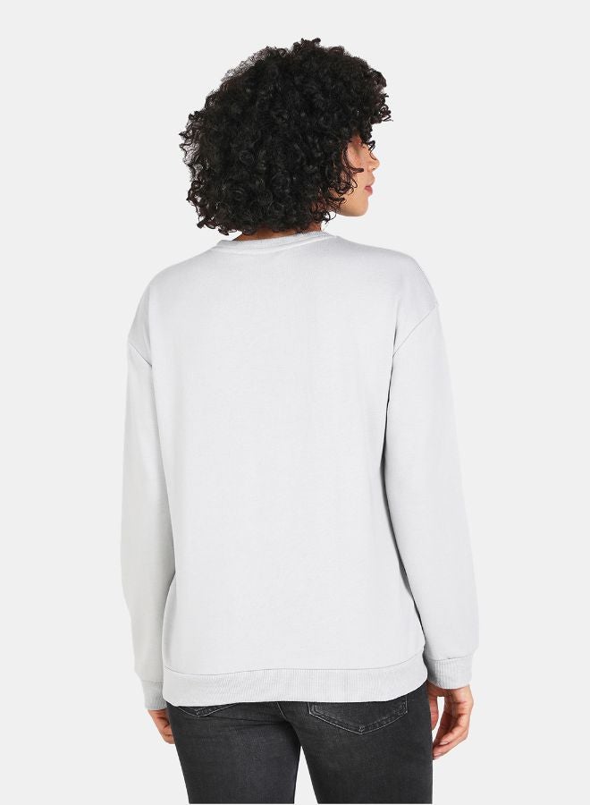 DRIP - Love Amour Printed Casual Crew Neck Sweatshirt Grey - Image 1