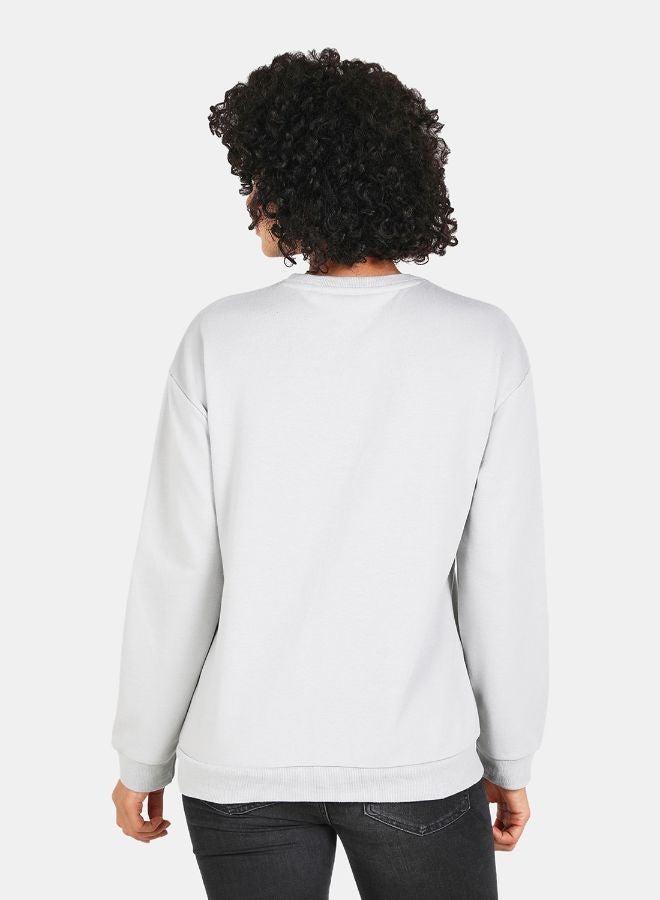 DRIP Relativity Trip Printed Casual Crew Neck Sweatshirt Grey - Image 2